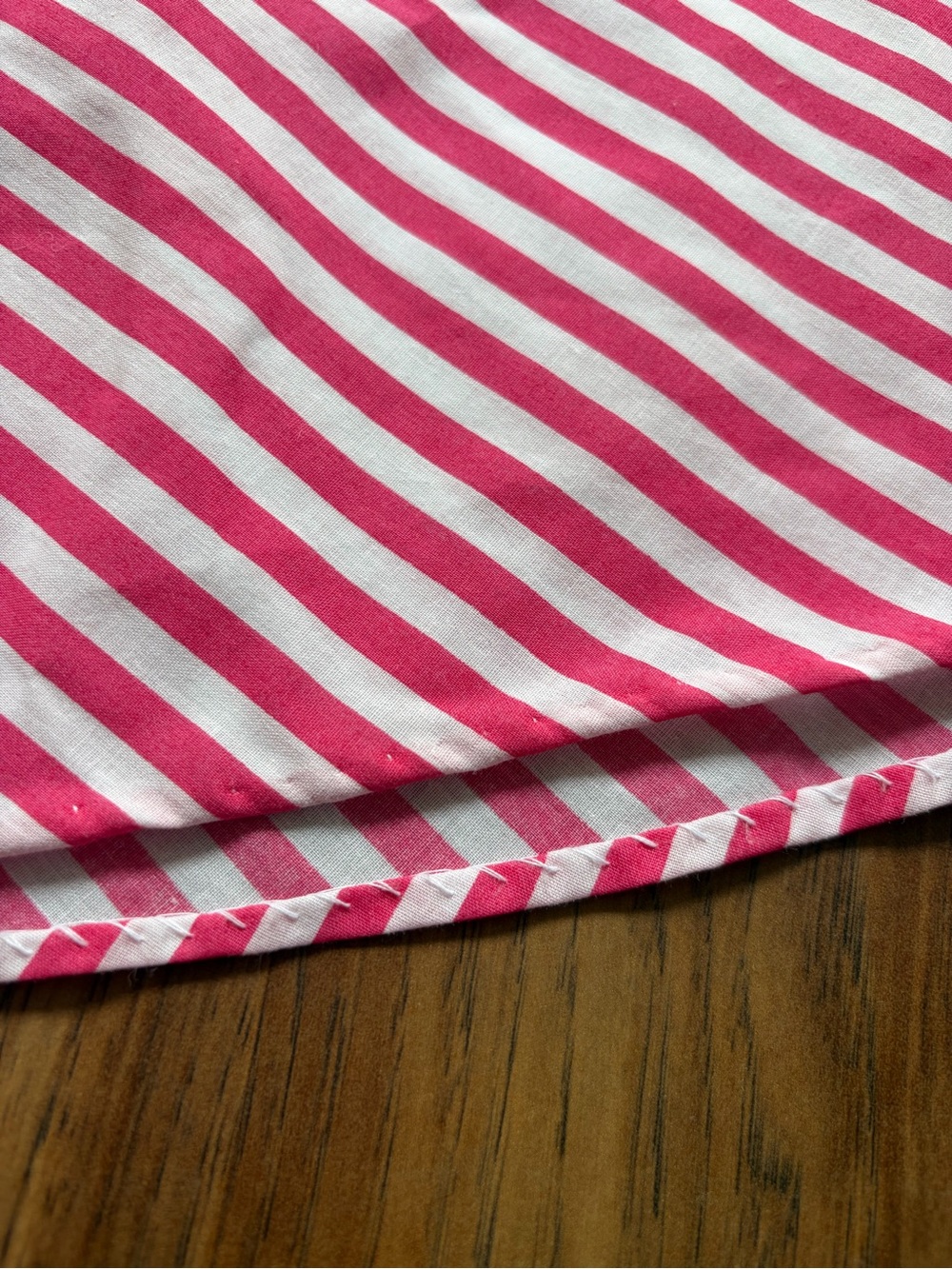 Vintage Hot Pink & White Candy Striped Knee-Length Cotton Dress - Picture 4 of 9